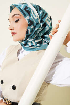 Karışık Desenli Eşarp Mint 