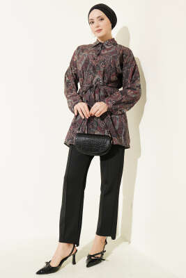 Karışık Desenli İp Kuşaklı Gömlek Asorti 1 - Gömlek