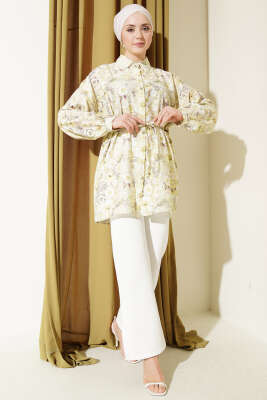 Karışık Desenli İp Kuşaklı Gömlek Asorti 10 - Gömlek