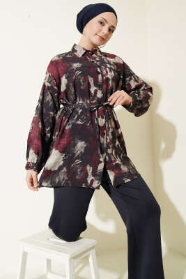 Karışık Desenli İp Kuşaklı Gömlek Asorti 11 - POLO LIVE