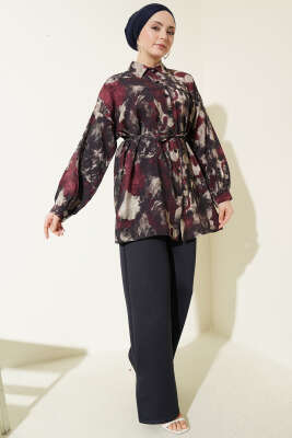 Karışık Desenli İp Kuşaklı Gömlek Asorti 11 - Gömlek