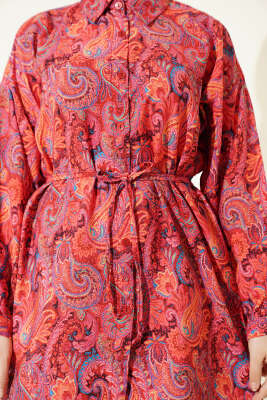 Karışık Desenli İp Kuşaklı Gömlek Asorti 14 - Gömlek