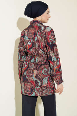 Karışık Desenli İp Kuşaklı Gömlek Asorti 15 - Gömlek