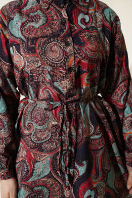 Karışık Desenli İp Kuşaklı Gömlek Asorti 15 - Gömlek