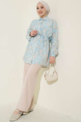 Karışık Desenli İp Kuşaklı Gömlek Asorti 17 - Gömlek