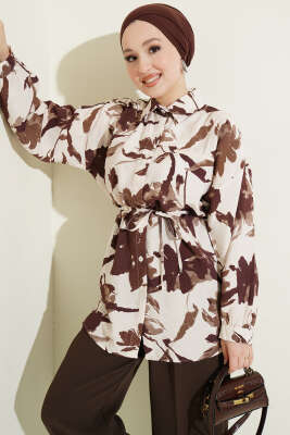 Karışık Desenli İp Kuşaklı Gömlek Asorti 18 - POLO LIVE