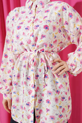 Karışık Desenli İp Kuşaklı Gömlek Asorti 2 - Gömlek