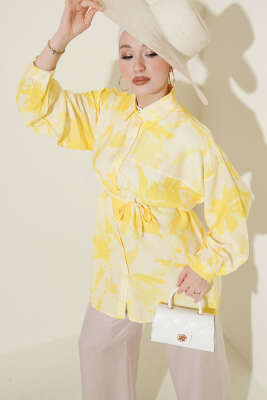 Karışık Desenli İp Kuşaklı Gömlek Asorti 3 - POLO LIVE