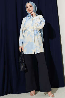 Karışık Desenli İp Kuşaklı Gömlek Asorti 4 - Gömlek