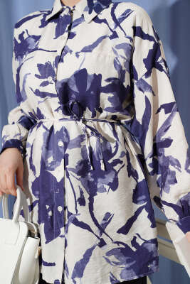 Karışık Desenli İp Kuşaklı Gömlek Asorti 5 - Gömlek