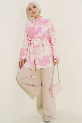 Karışık Desenli İp Kuşaklı Gömlek Asorti 6 - Gömlek