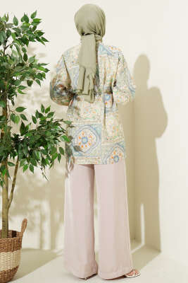 Karışık Desenli İp Kuşaklı Gömlek Asorti 7 - Gömlek