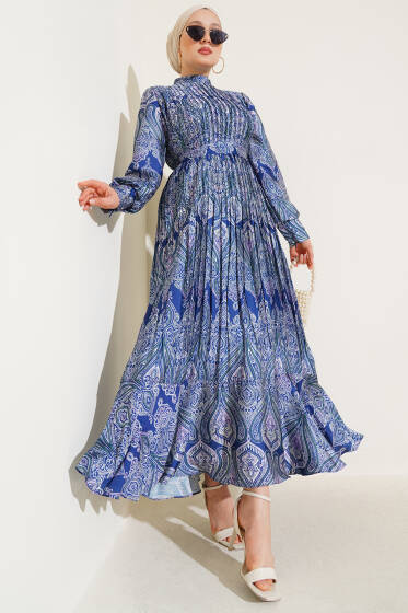 Karışık Desenli Kuşaklı Elbise Parlement - Elbise