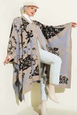 Karışık Desenli Panço Kum Bej - ULUDAĞ TRİKO