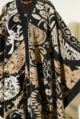 Karışık Desenli Panço Siyah - Panço