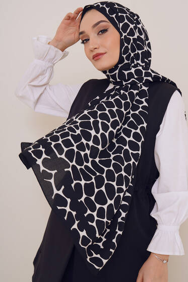 Karma Serisi Mio Şal Dalmacya Desen - Black&White
