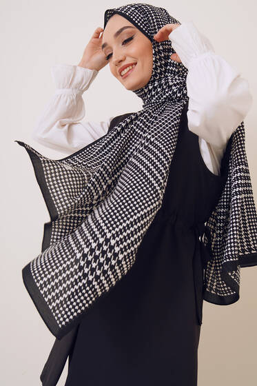 Karma Serisi Mio Şal Küçük Kazayağı - Black&White