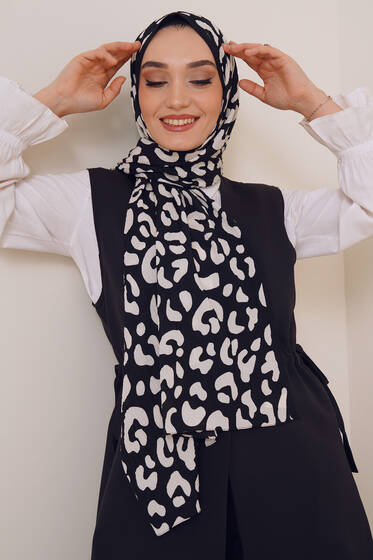 Karma Serisi Mio Şal Pati Desen - Black&White