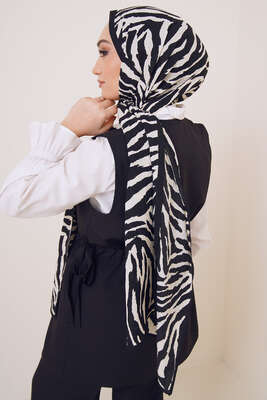 Karma Serisi Mio Şal Zebrasa Desem - Black&White