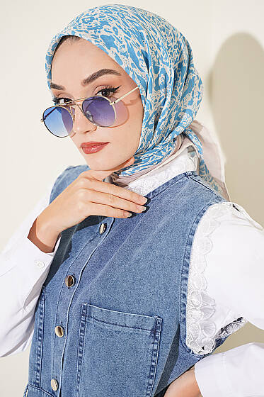 Karmaşık Desenli Eşarp Bej - Başörtüsü