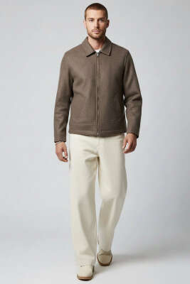 Kaşe Erkek Mont Kahve - Erkek Mont