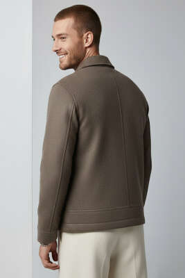 Kaşe Erkek Mont Kahve - Erkek Mont