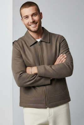 Kaşe Erkek Mont Kahve 