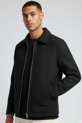 Kaşe Erkek Mont Siyah - BY MAMİ