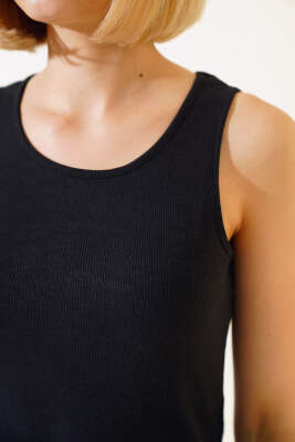 Kaşkorse Fitilli Bluz Siyah - Kadın Giyim Modelleri