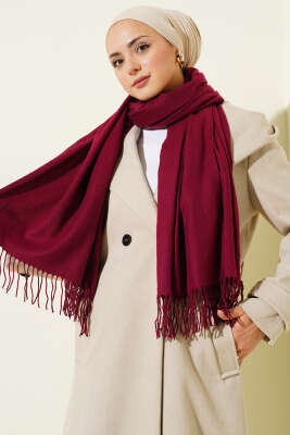 Kaşmir Omuz Şalı Bordo - Omuz Şalı