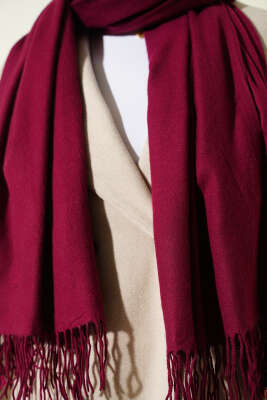 Kaşmir Omuz Şalı Bordo - Omuz Şalı
