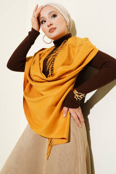 Kaşmir Omuz Şalı Camel - Omuz Şalı