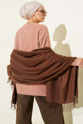 Kaşmir Omuz Şalı Kahve - Omuz Şalı