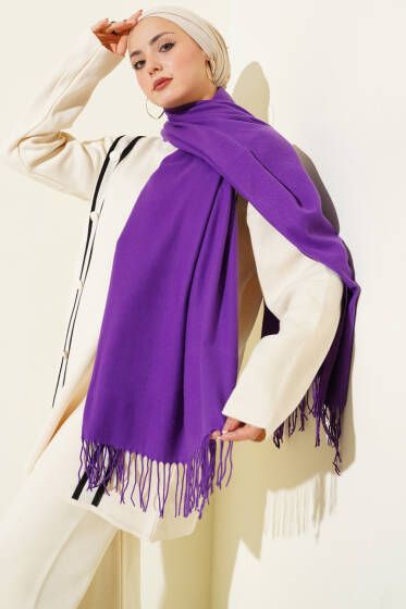 Kaşmir Omuz Şalı Mor - Omuz Şalı