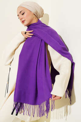 Kaşmir Omuz Şalı Mor - Omuz Şalı