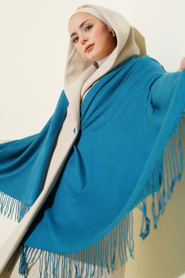 Kaşmir Omuz Şalı Petrol Yeşili - Omuz Şalı