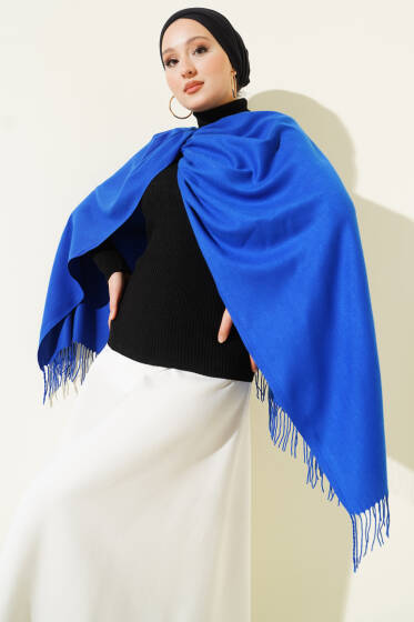 Kaşmir Omuz Şalı Saks - Omuz Şalı