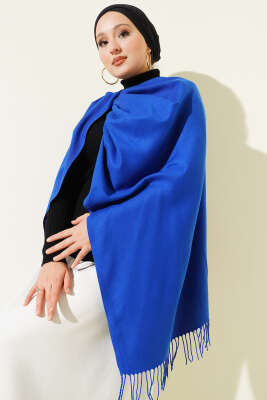Kaşmir Omuz Şalı Saks - Omuz Şalı