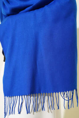 Kaşmir Omuz Şalı Saks - Omuz Şalı