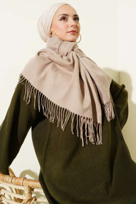 Kaşmir Omuz Şalı Vizon 