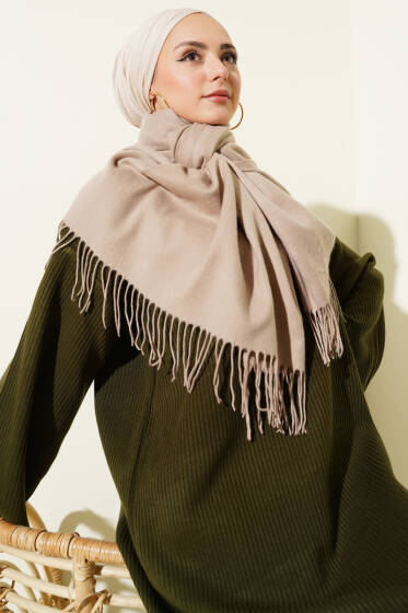 Kaşmir Omuz Şalı Vizon - Omuz Şalı
