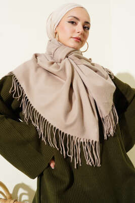 Kaşmir Omuz Şalı Vizon - Omuz Şalı