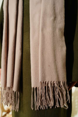 Kaşmir Omuz Şalı Vizon - Omuz Şalı