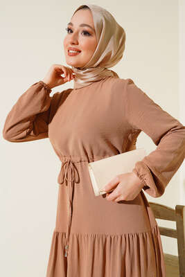 Kat Kat Ayrobin Elbise Camel - Elbise