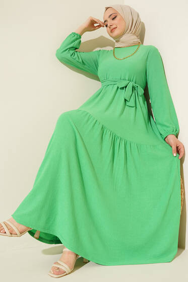 Kat Kat Bürümcük Elbise Benetton - Tesettür Elbise