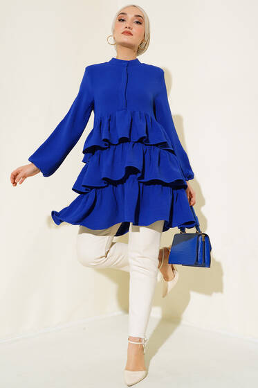 Kat Kat Detaylı Tunik Saks - Tunik