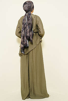 Kat Kat Fırfırlı Tunik İkili Takım Haki - İkili Takım