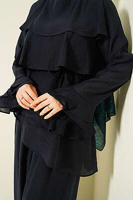 Kat Kat Fırfırlı Tunik İkili Takım Lacivert - İkili Takım