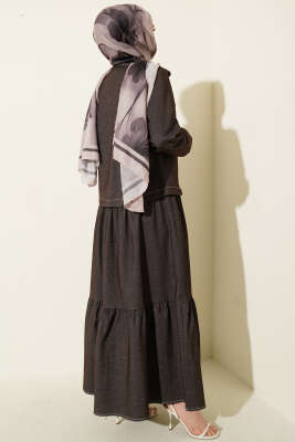 Kat Kat Jileli Ceketli Kot İkili Takım Acı Kahve - İkili Takım