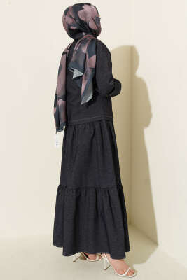 Kat Kat Jileli Ceketli Kot İkili Takım Lacivert - İkili Takım